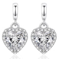 JeenMata Forever Heart 1.25 Carat - Moissanite - April Earrings in 18K White Gold Plating over Silver