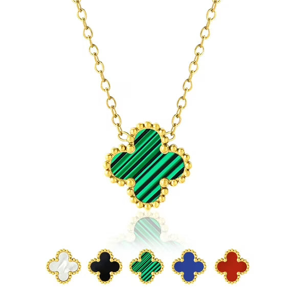 JeenMata Flower Pendant Necklace in Yellow Gold Plated