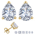 JeenMata 1 Carat Pear Solitaire Moissanite Stud Earrings for Women, Earrings for Men, 18K Yellow Gold Plated, Hypoallergenic Earrings, D VS1, Stud Earring for Woman, Jewelry, Gift, Earrings