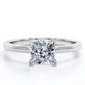 JeenMata 4 Prong - 2 Carat Princess Cut - Solitaire Engagement Ring in 18K White Gold Plating for Women