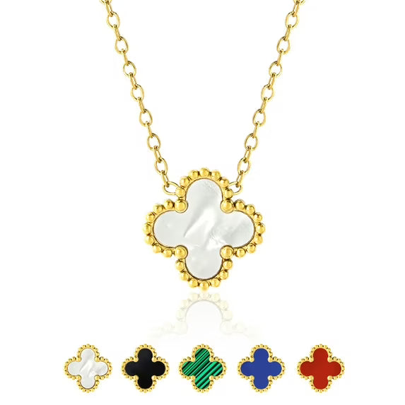 JeenMata Flower Pendant Necklace in Yellow Gold Plated