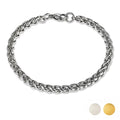 JeenMata 6MM Cuban Chain Bracelet - Wrist Chain Men's bracelet for Men's Gift, Men's Birthday, Husband, Dad, Father's Day, Jewelry Gift in White