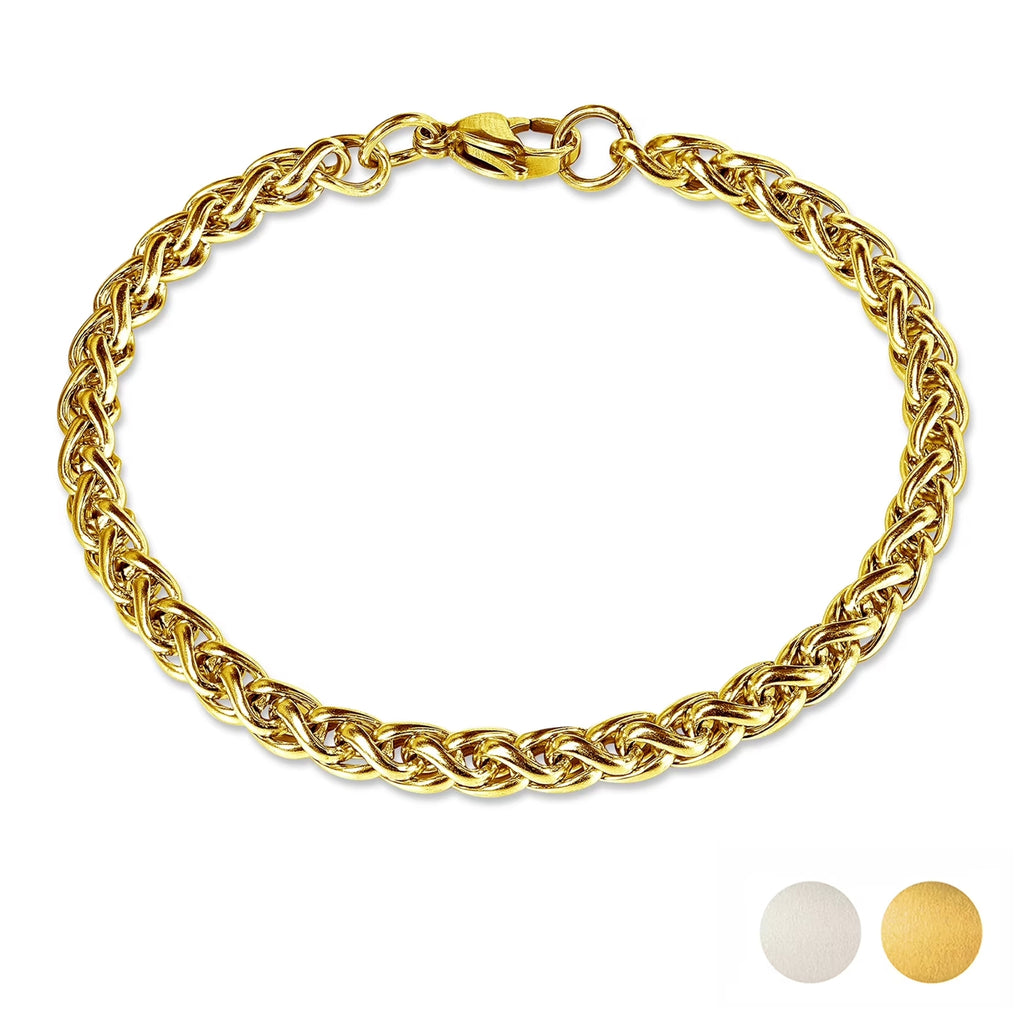 JeenMata 6MM Cuban Chain Bracelet - Wrist Chain Men's bracelet for Men's Gift, Men's Birthday, Husband, Dad, Father's Day, Jewelry Gift in White