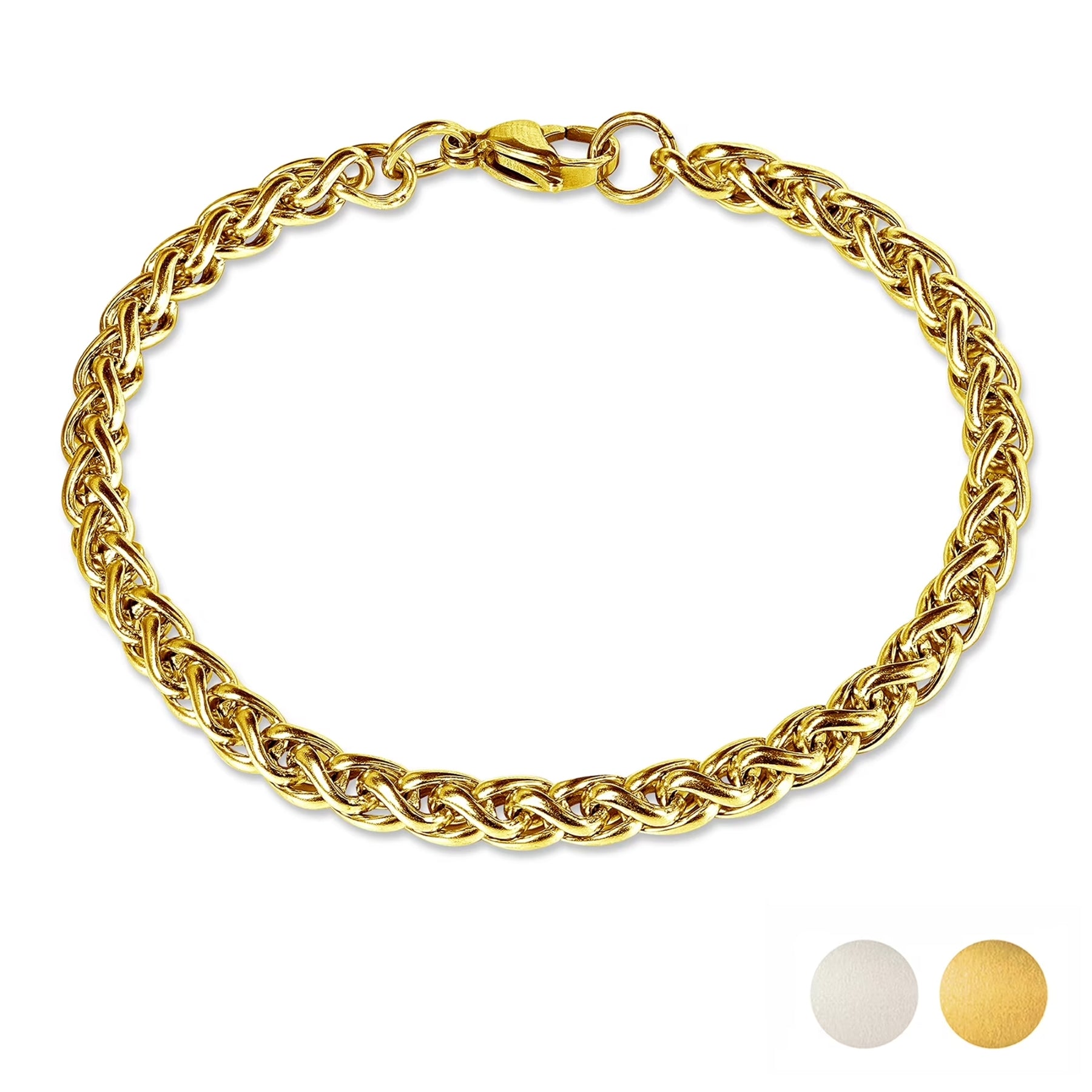 JeenMata 6MM Cuban Chain Bracelet - Wrist Chain Men's bracelet for Men's Gift, Men's Birthday, Husband, Dad, Father's Day, Jewelry Gift in White