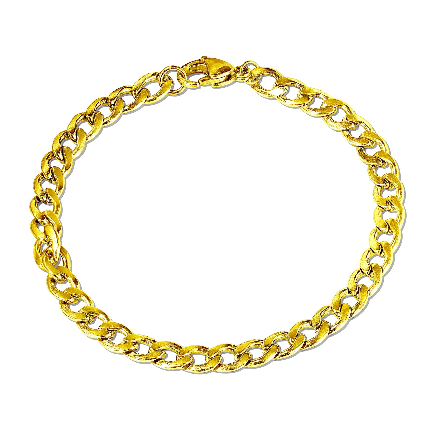 JeenMata 6 mm Flat Curb Chain Bracelet - Minimalist Bracelet - Gift for Husband