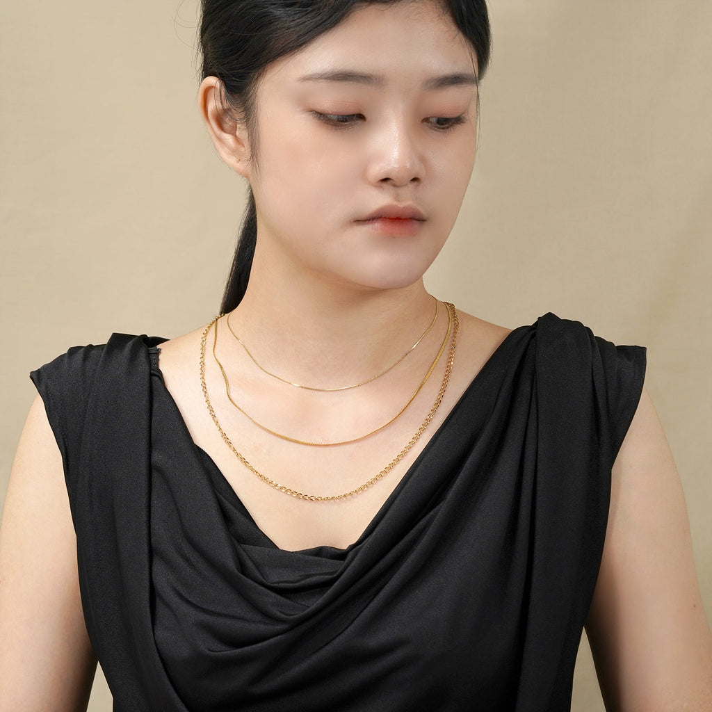 JEENMATA Gift multipack 3 pc Women Necklace Pendant Jewelry Gift, Choker, Snake Chain, Curb Link, Trendy Layered Necklace, Adjustable Necklace Gift Set for Women