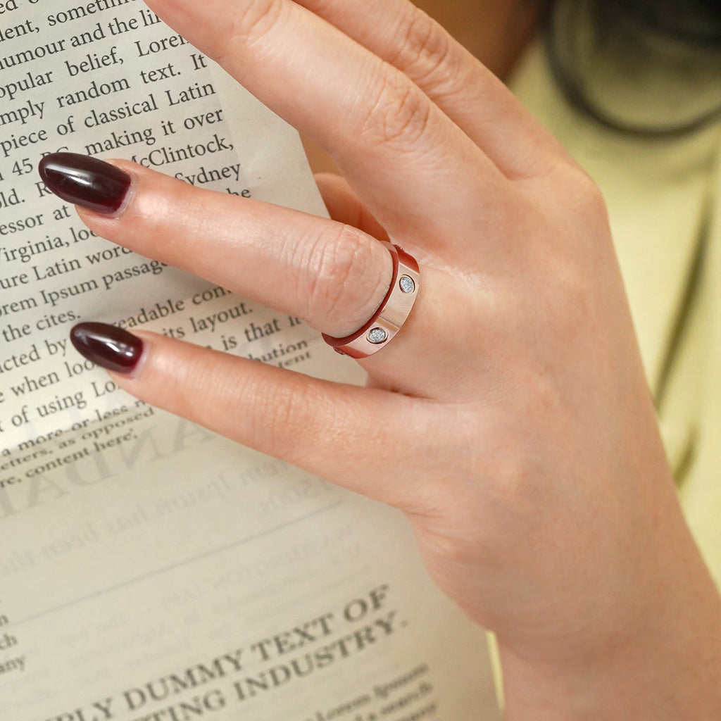 Classic Wedding Band - Flush Bezel Wedding Ring - Anniversary and Meaningful Gift for Women in White Gold Plating