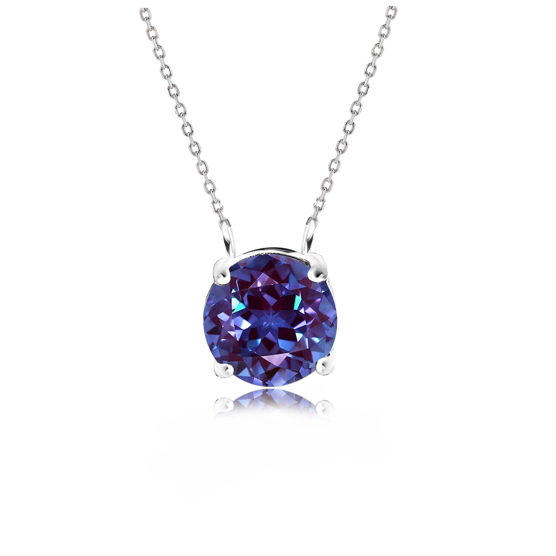 JeenMata 1 Carat Alexandrite - June Birthstone Solitaire Pendant Necklace in 18K Yellow Gold Plated, Female, Adult