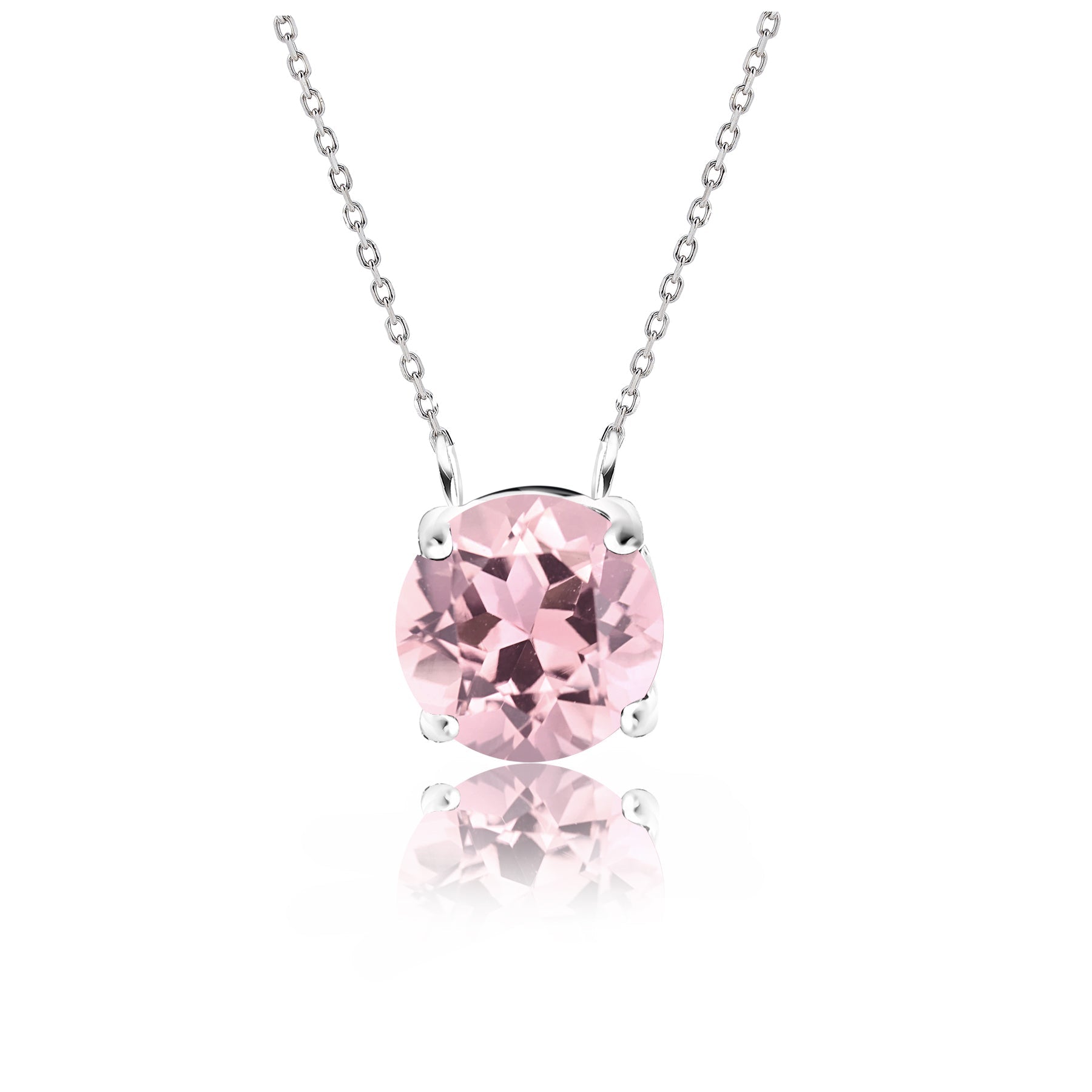 JeenMata 1 Carat Pink Tourmaline - October Birthstone Solitaire Pendant Necklace in 18K Yellow Gold Plated, Female, Adult