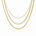 JEENMATA Gift multipack 3 pc Women Necklace Pendant Jewelry Gift, Choker, Snake Chain, Curb Link, Trendy Layered Necklace, Adjustable Necklace Gift Set for Women