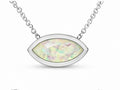 JeenMata 3.6 Carat November - Citrine Birthstone Marquise Cut Bezel Set Pendant Necklace - in 18K White Gold Plating for Women