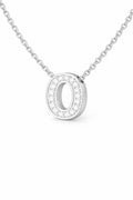 JeenMata Lab Grown Diamond Initial “O” Letter Necklace – Elegant Alphabet Pendant Gift – 18K White Gold Plating for Women
