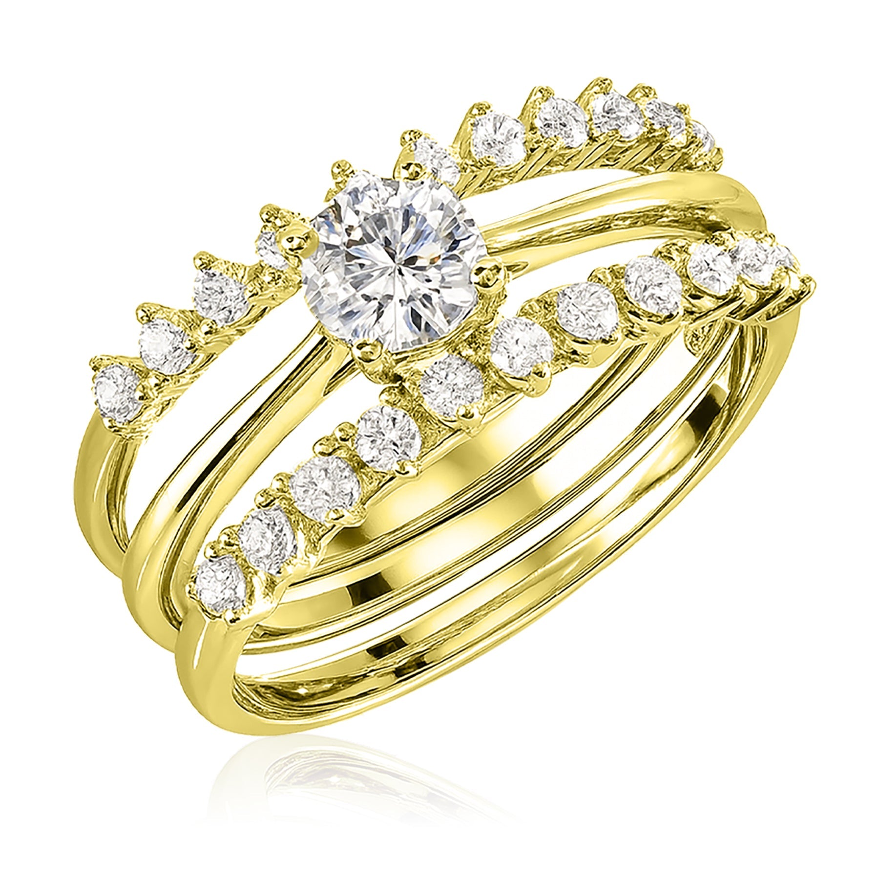 Certified 1 Ct Round Lab Diamond & Moissanite Trio Set