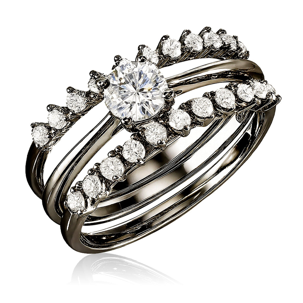 Certified 1 Ct Round Lab Diamond & Moissanite Trio Set