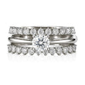 Certified 1 Ct Round Lab Diamond & Moissanite Trio Set