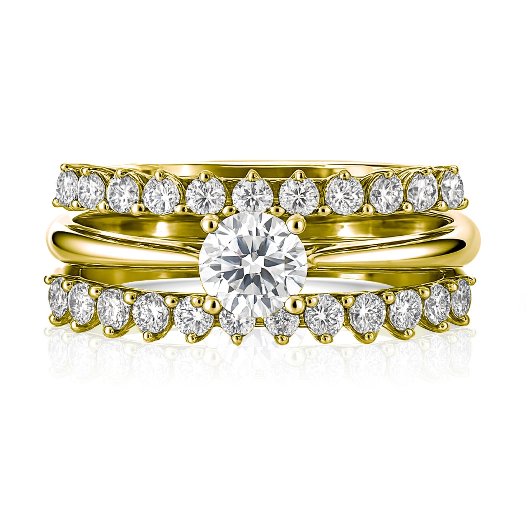 Certified 1 Ct Round Lab Diamond & Moissanite Trio Set