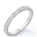 JeenMata Art-Deco 0.25 Carat April Birthstone Victorian Style Round Cut Wedding Band in 18K White Gold Plating for Women