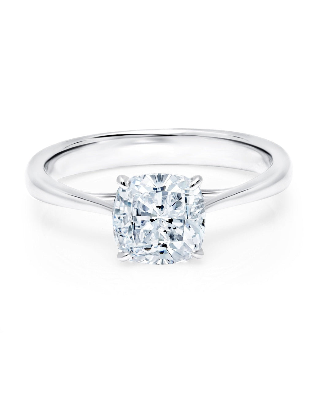 Solitaire 1 Carat Cushion Cut Moissanite Engagement Ring