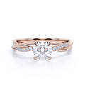1.25 Carat Round Cut Moissanite Infinity Engagement Ring