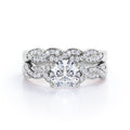 JeenMata 1.25 Carat Round Cut Moissanite Wedding Set - Bridal Set - Infinity Ring - Forever Ring - Promise Ring
