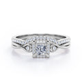 Infinity 0.65 TCW Princess Cut Moissanite Split Shank Bridal Set