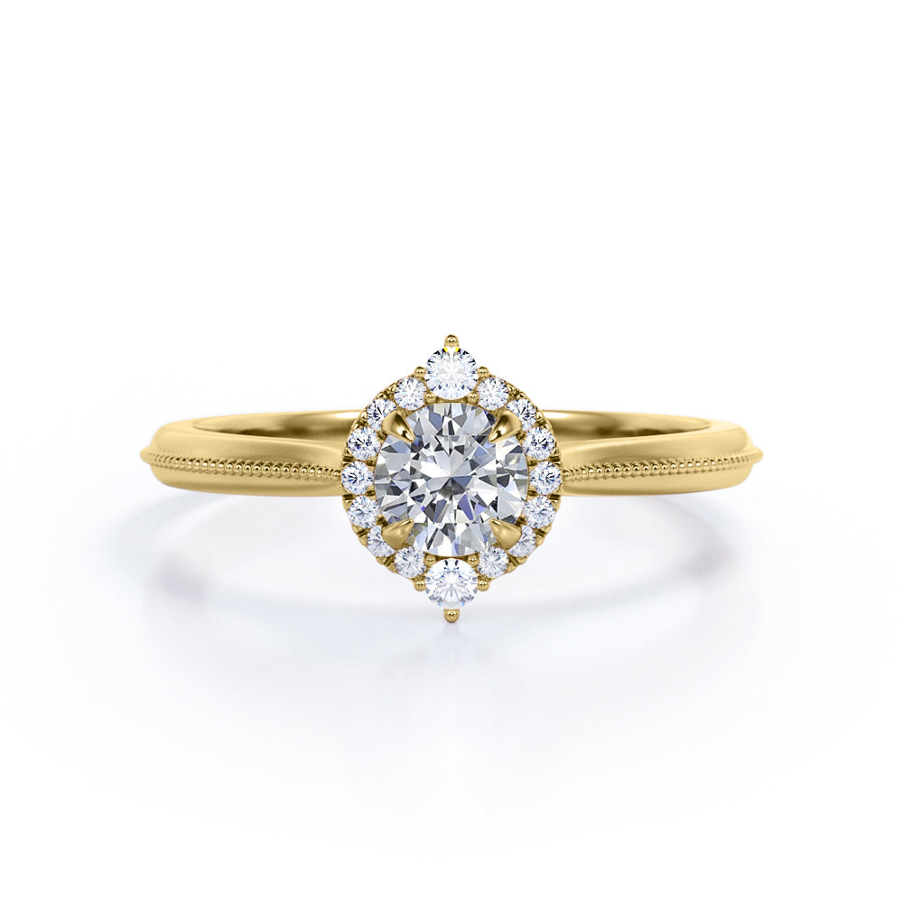 Certified 1.25 CT Round Lab Diamond Modern Halo Engagement ring