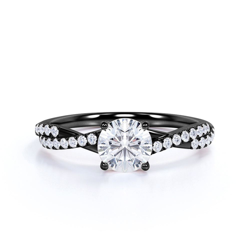 Certified 1.5 CT Round Lab Diamond Four Prong Engagement Ring