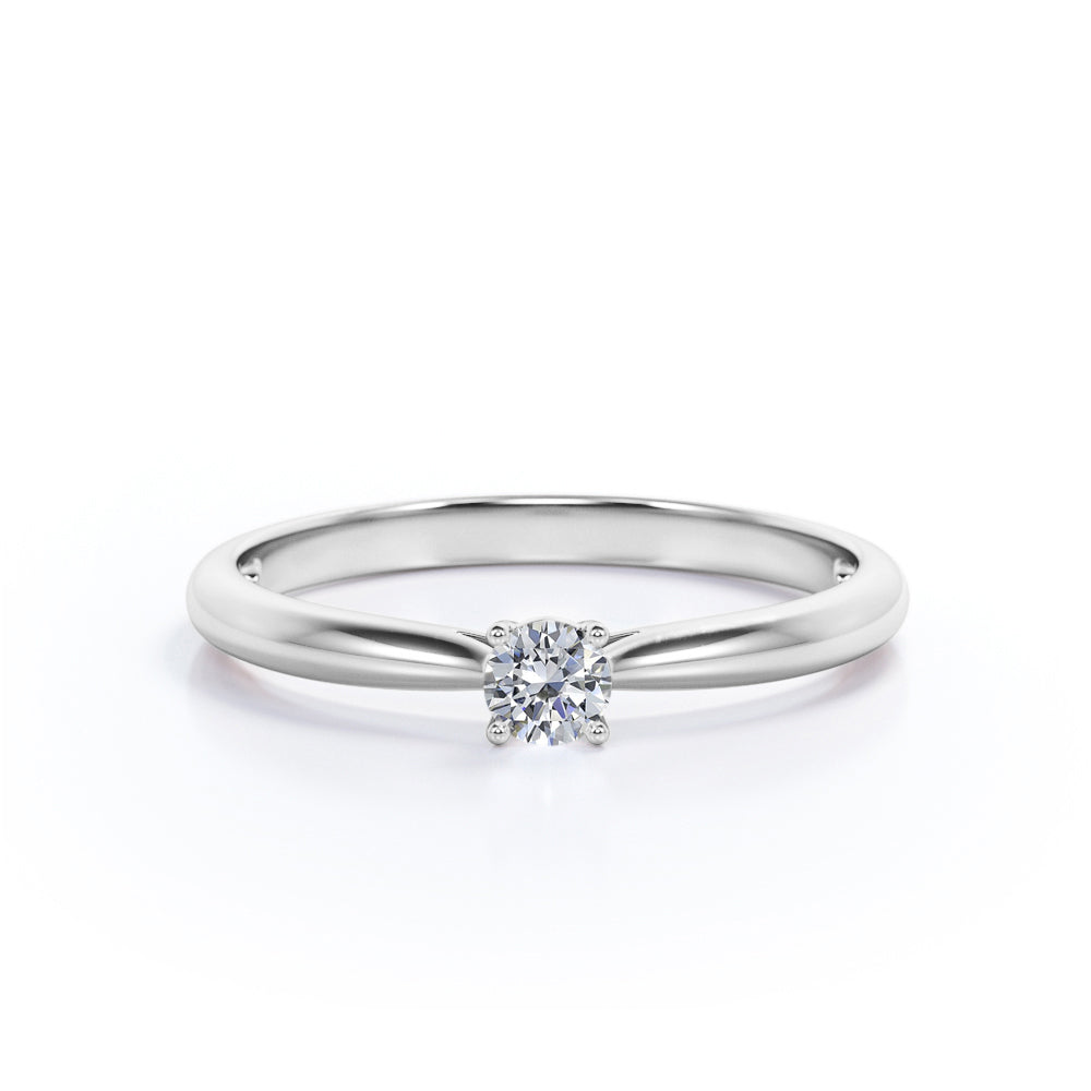 JeenMata Lab Grown Diamond Solitaire Engagement Ring Promise Ring in 18K White Gold Plating for Women