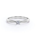 JeenMata Lab Grown Diamond Solitaire Engagement Ring Promise Ring in 18K White Gold Plating for Women