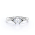 Certified 1.25 CT Round Lab Diamond Split Shank Halo Engagement ring
