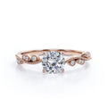 Certified 1.25 CT Round Lab Diamond Solitaire Art Deco Engagement Ring