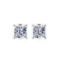 JeenMata 0.5 Carat Princess Cut Moissanite - Solitaire Stud Earrings in 18k White Gold Plating for Women