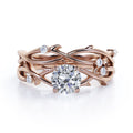 Twisted Twig 0.55 ct Round Moissanite Bridal Set
