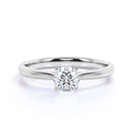 Solitaire 1 Carat Round Cut Moissanite Engagement Ring