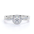 Certified 1.5 CT Round Lab Diamond Clustered Halo Infinity Engagement Ring