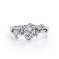 Nature Inspired 1.25 Carat Oval Cut Moissanite Bridal Set