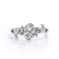 Nature Inspired 1 Carat Oval Cut Moissanite Engagement Ring