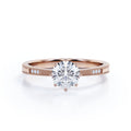 Certified 1.15 CT Round Lab Diamond 7-stone Antique Milgrain Engagement ring