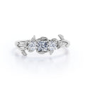 1 Carat Princess Cut Moissanite Nature Inspired Ring