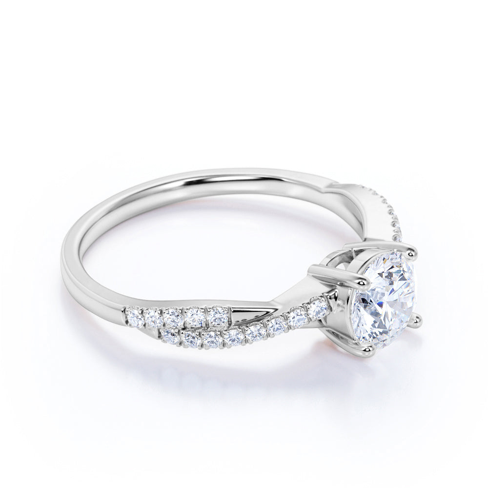 Infinity 1 Carat Round Cut Moissanite Engagement Ring