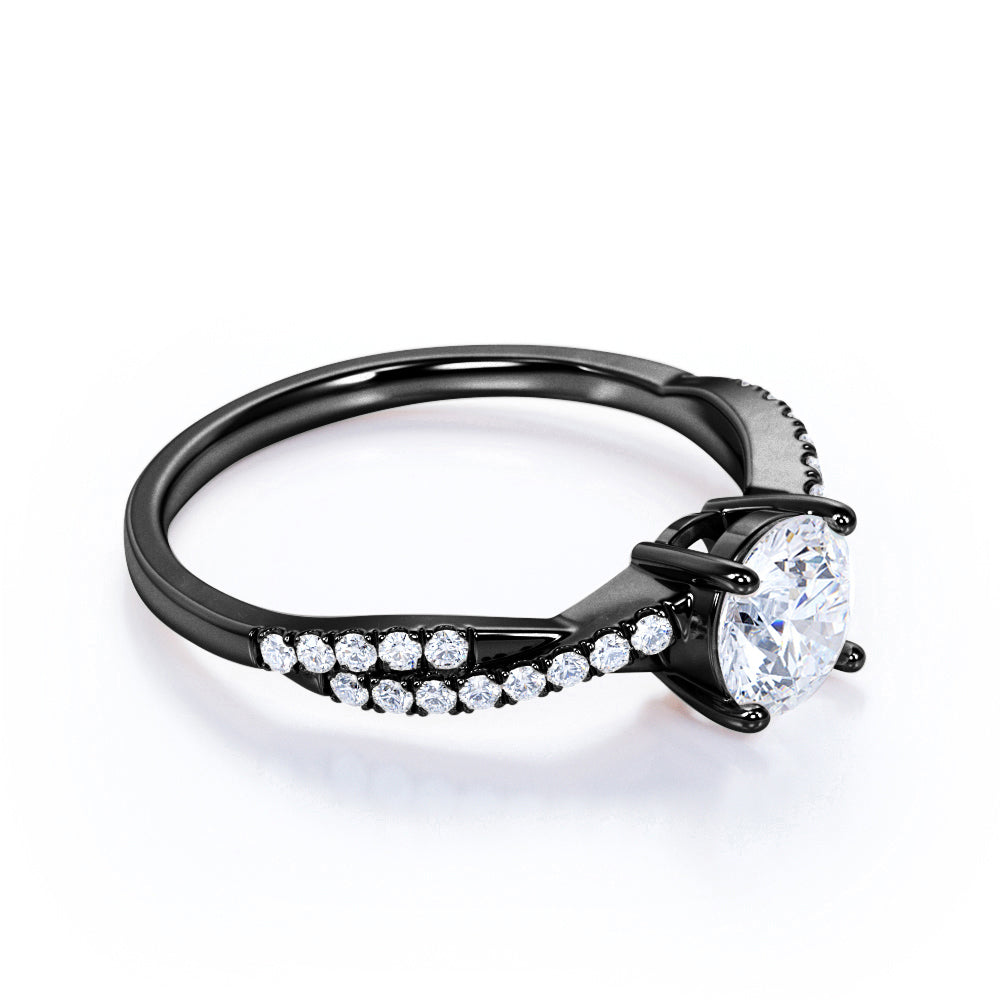 Certified 1.5 CT Round Lab Diamond Four Prong Engagement Ring