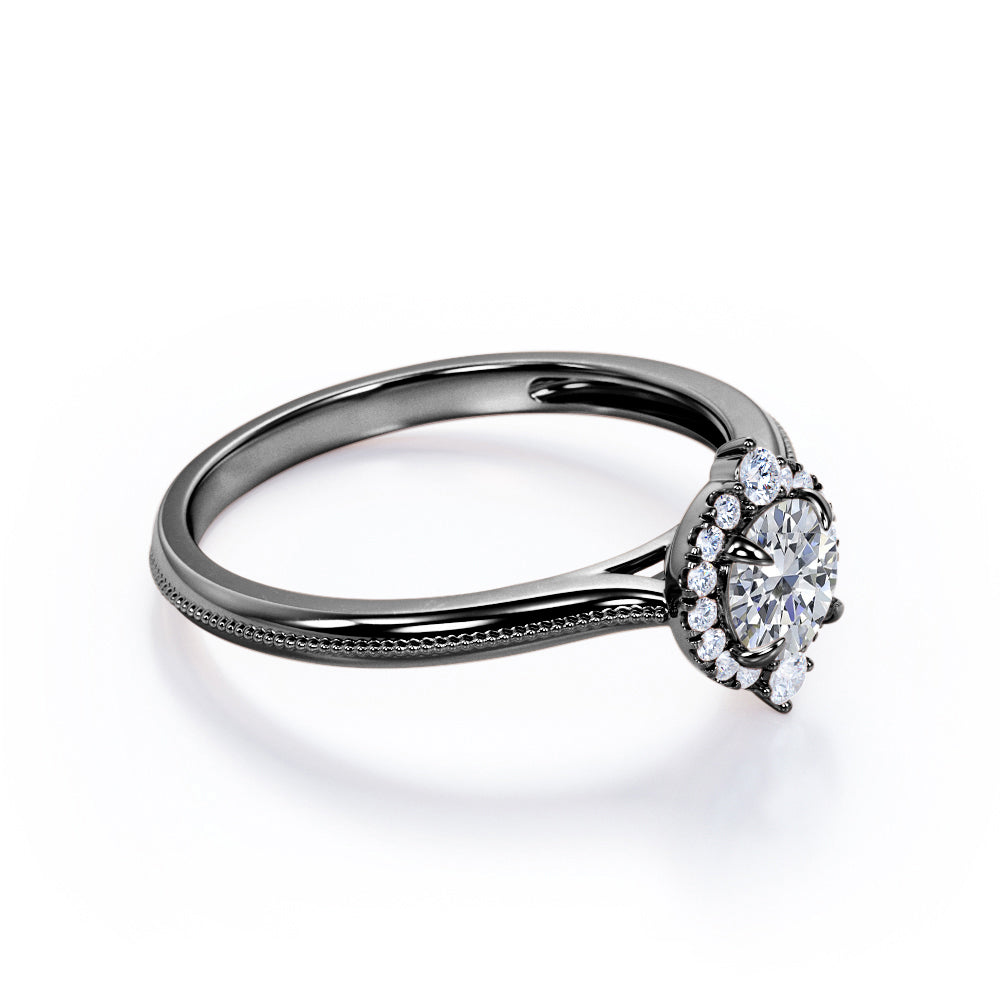 Certified 1.25 CT Round Lab Diamond Modern Halo Engagement ring
