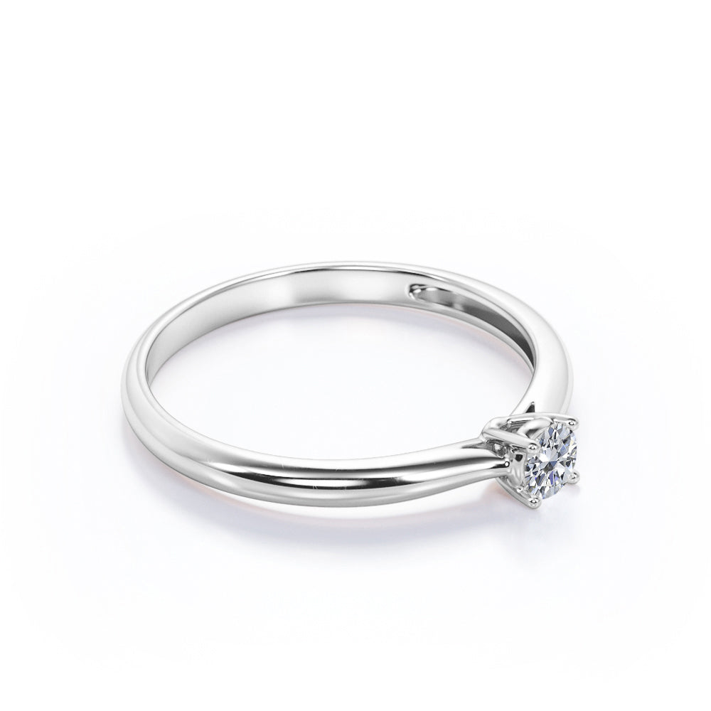 JeenMata Lab Grown Diamond Solitaire Engagement Ring Promise Ring in 18K White Gold Plating for Women