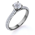 JeenMata 1.75 Carat Round Cut Moissanite Engagement Ring - Classic Engagement Ring - Cluster Ring - 18k Black Gold Over Silver