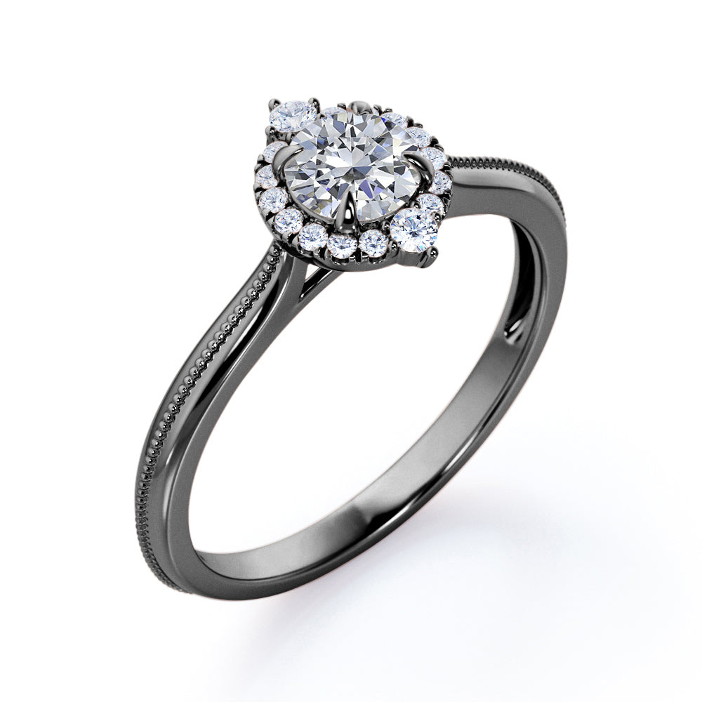 Certified 1.25 CT Round Lab Diamond Modern Halo Engagement ring