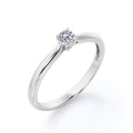 JeenMata Lab Grown Diamond Solitaire Engagement Ring Promise Ring in 18K White Gold Plating for Women