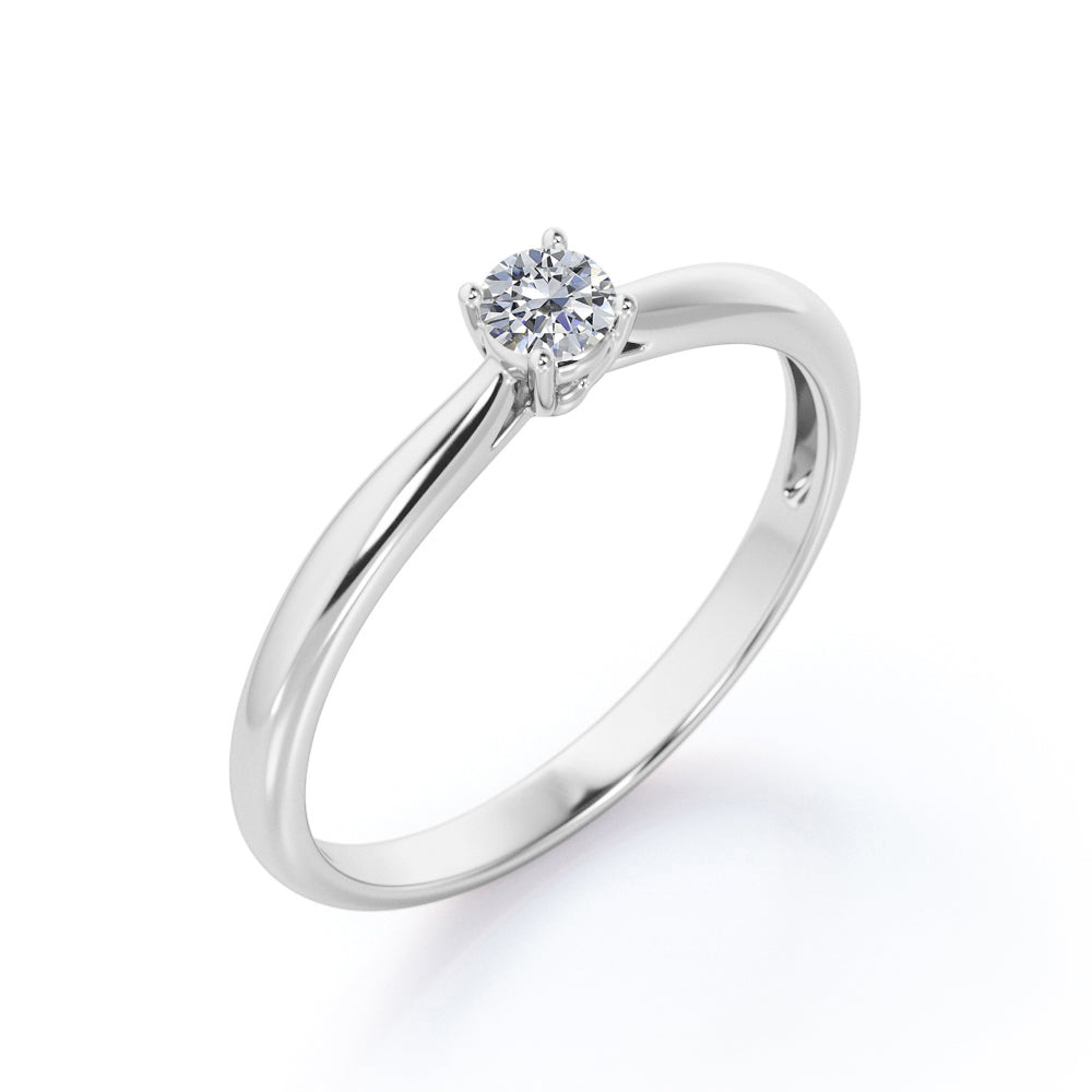 JeenMata Lab Grown Diamond Solitaire Engagement Ring Promise Ring in 18K White Gold Plating for Women