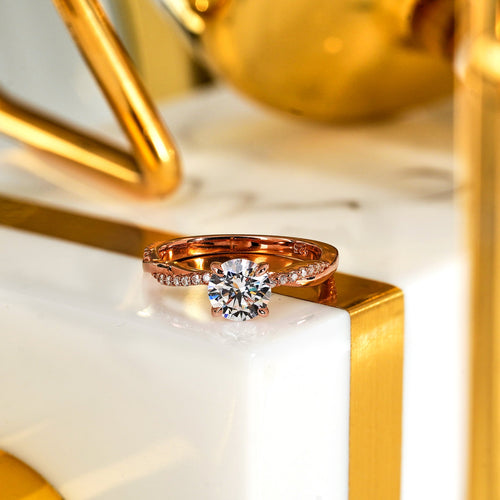 1.25 Carat Round Cut Moissanite Infinity Engagement Ring