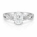 JeenMata 3.5 Carat Oval Cut Moissanite - Butterfly Infinity Engagement Ring in 18K White Gold Plating for Women