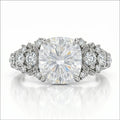 JeenMata 2.5 Carat Moissanite - Multi-Stone Engagement Ring in 18K White Gold Plating for Women